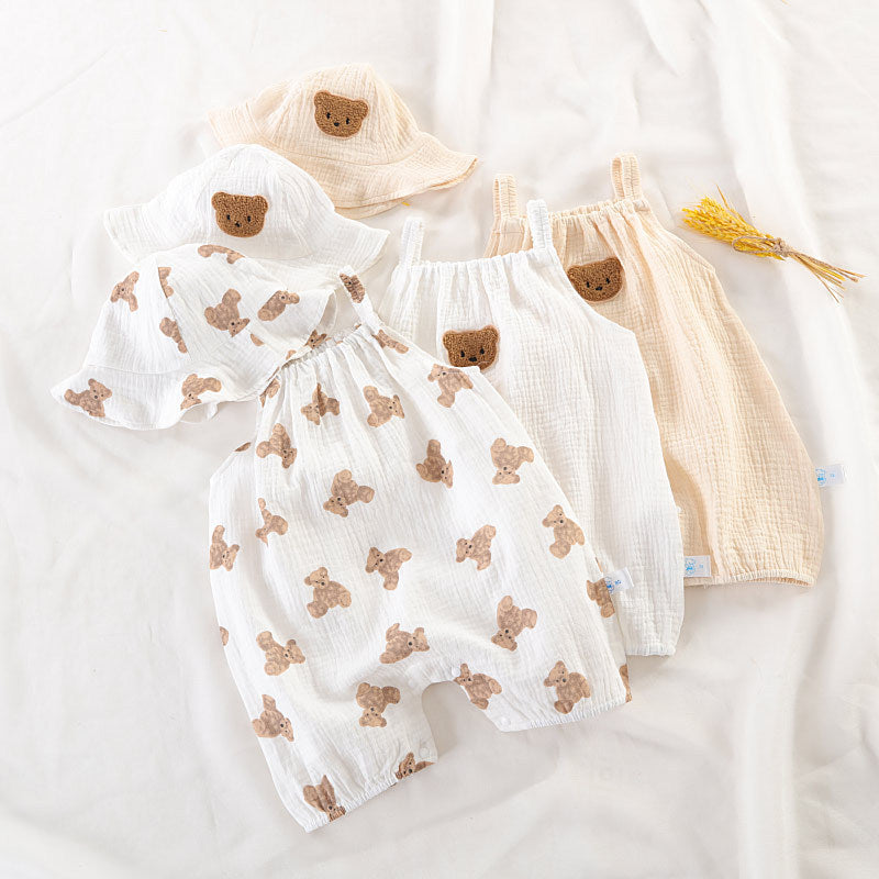 Oluuu. Sommerbekleidung Süßer Baby Einteiler mit Trägern, Unisex, Krabbelanzug für Jungen und Mädchen