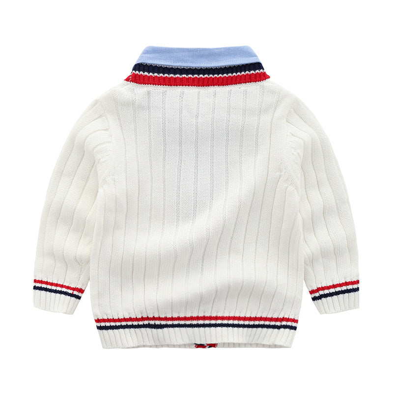 Oluuu. Baby Jungen Strick-Sweater im 2-Teiler-Stil