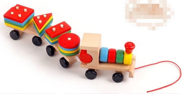 Oluuu. Holztraktor-Spielzeug mit drei Abschnitten – Intelligenz- und Lernspielzeug für Kinder
