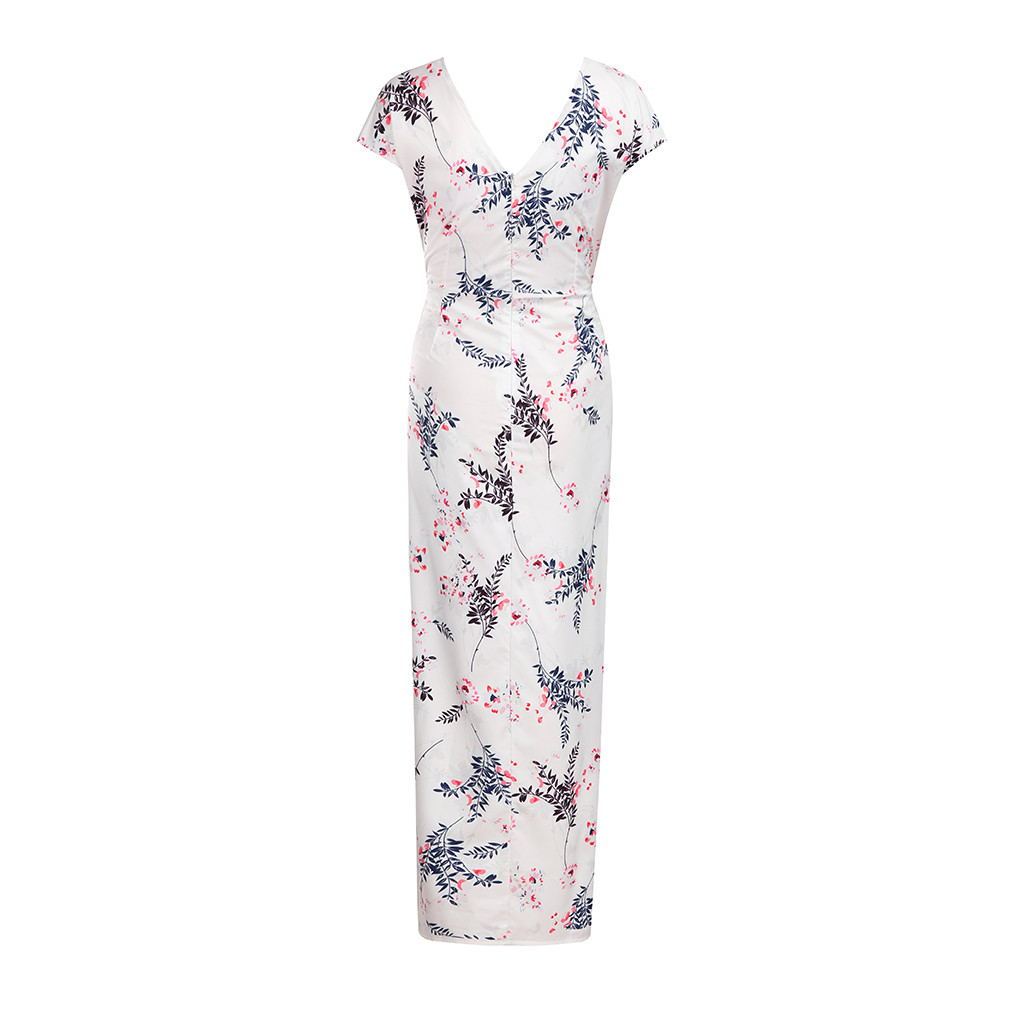 Oluuu Bedrucktes Slim-Fit Blüten-Chiffonkleid – Elegantes, Leichtes Kleid für Frauen
