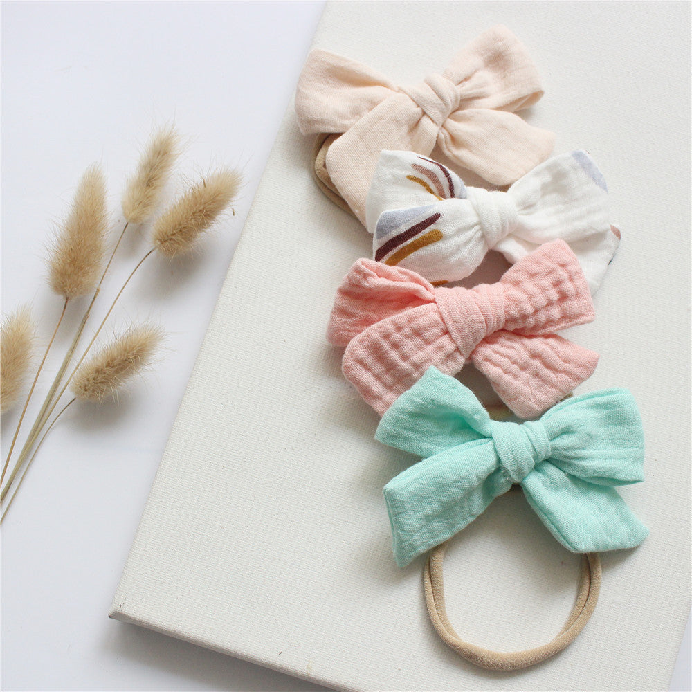 Oluuu. Baby Baumwoll-Gaze Schmetterlings Krawatte Stirnband Set – Süß und Bequem für Ihr Baby