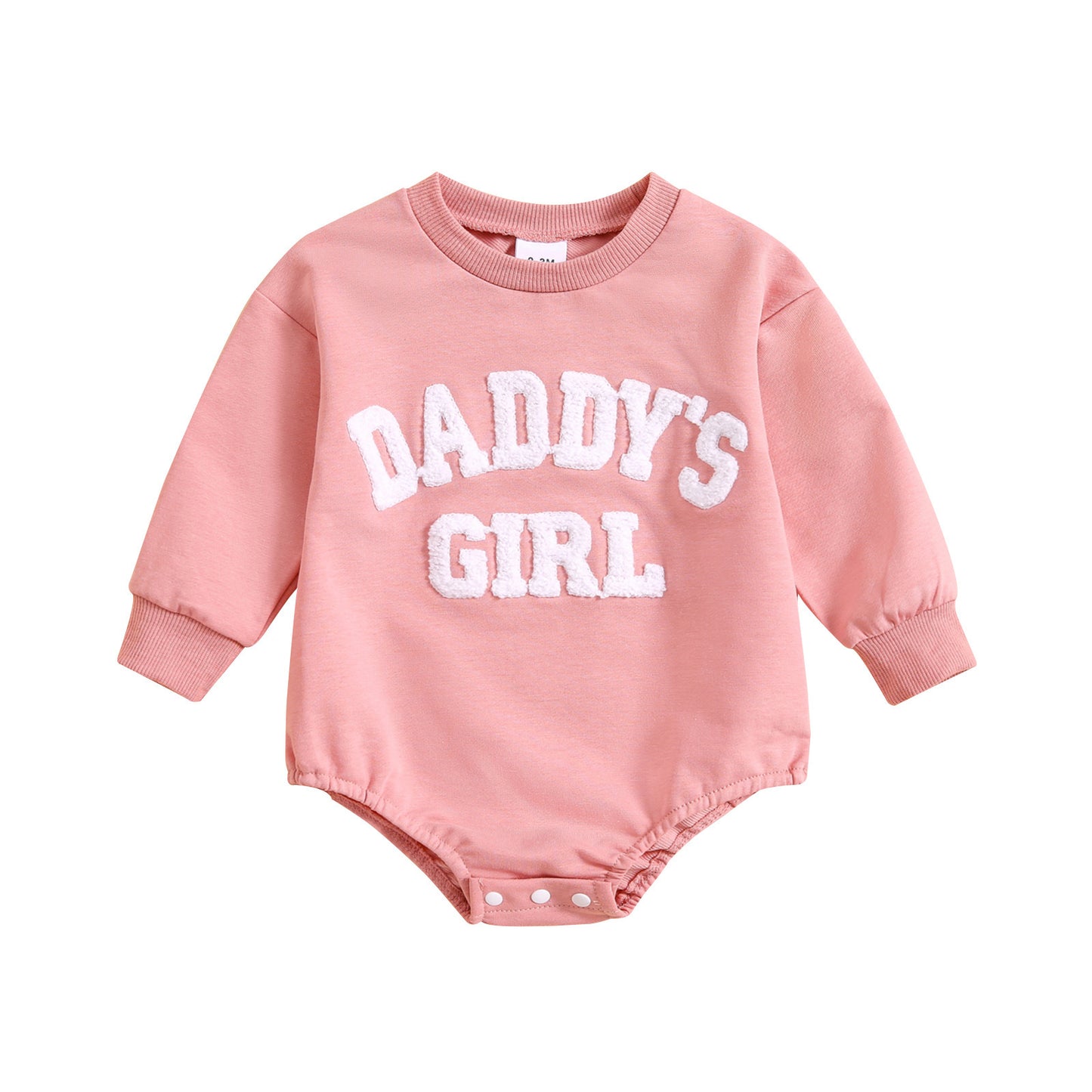 Oluuu. Jungen und Mädchen Langarm-Jumpsuit mit Rundhalsausschnitt, Buchstaben-Print und Blumen-Dreieck