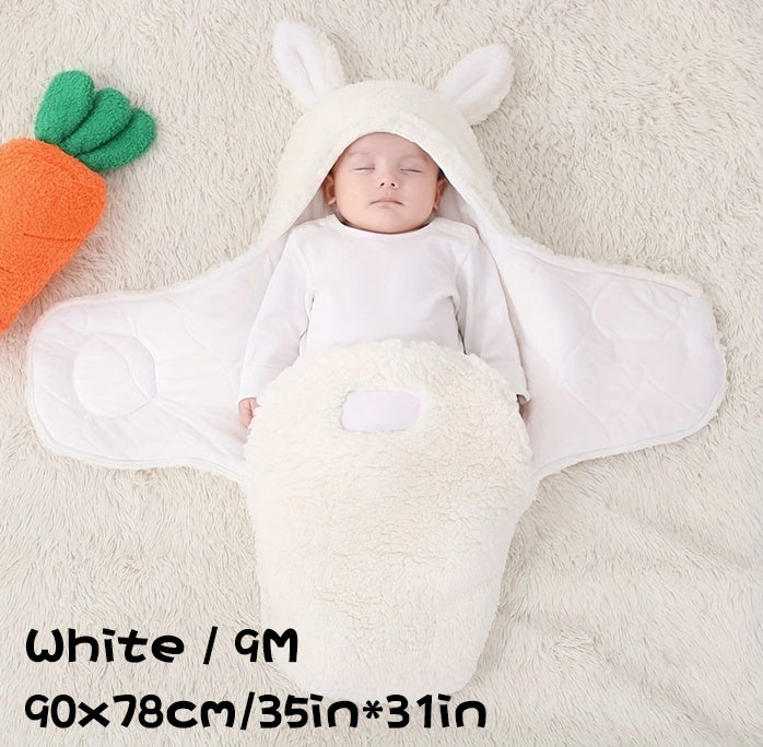 Oluuu. Superweicher Baby-Schlafsack aus flauschigem Fleece – Unisex Neugeborenen-Wickel mit Kopfstütze und -schutz, tragbarer Schlafsack für Jungen und Mädchen