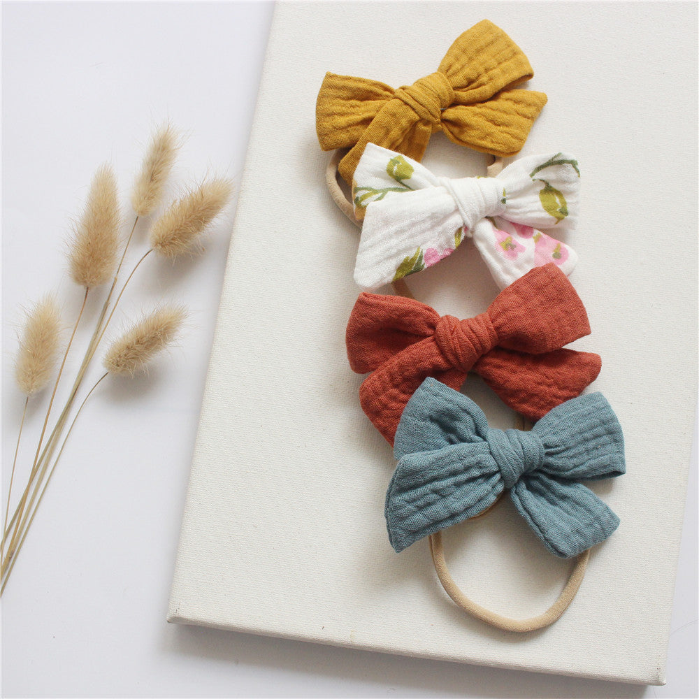 Oluuu. Baby Baumwoll-Gaze Schmetterlings Krawatte Stirnband Set – Süß und Bequem für Ihr Baby