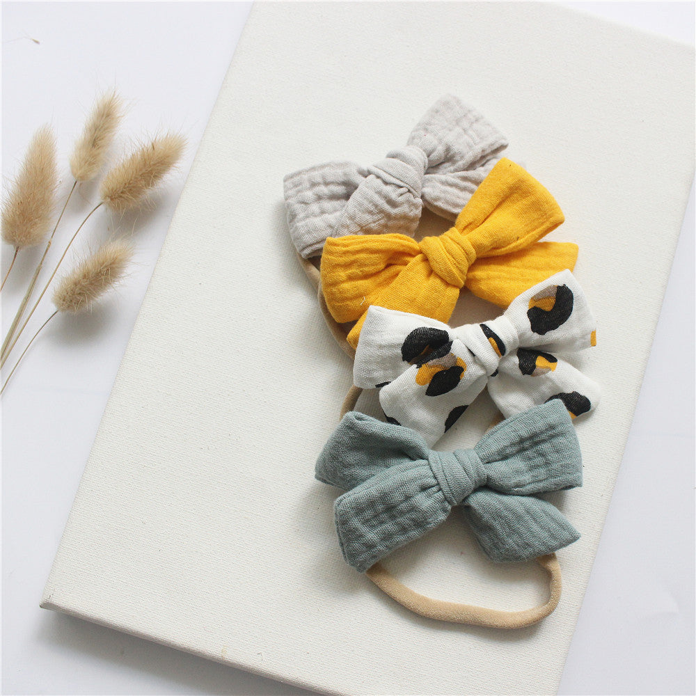 Oluuu. Baby Baumwoll-Gaze Schmetterlings Krawatte Stirnband Set – Süß und Bequem für Ihr Baby