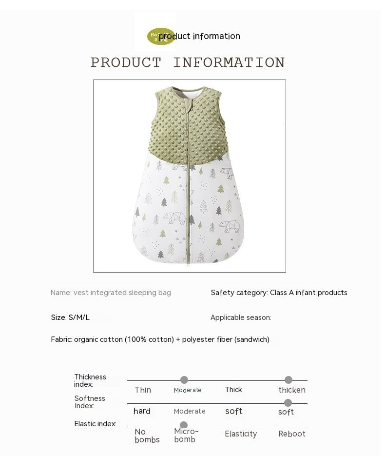 Oluuu. Reine Baumwoll-Babyschlafsack im Westenstil – Komfort und Sicherheit für Neugeborene