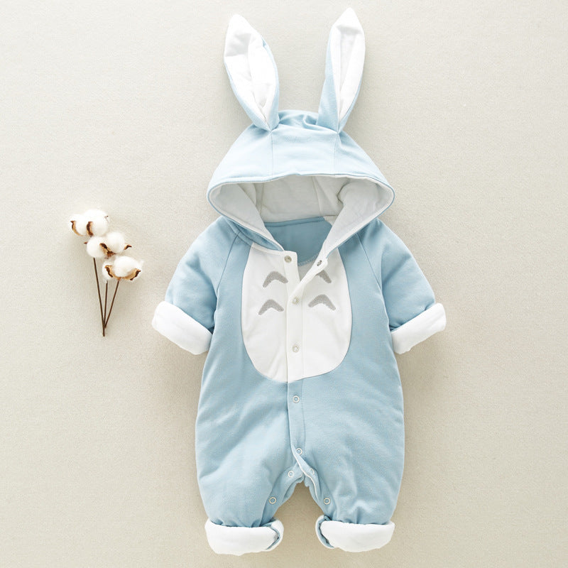 Oluuu. Neuer Baby Romper – Dick gepolstert, Chinilla-Kapuze, aus Baumwolle für Neugeborene – Perfekt zum Klettern