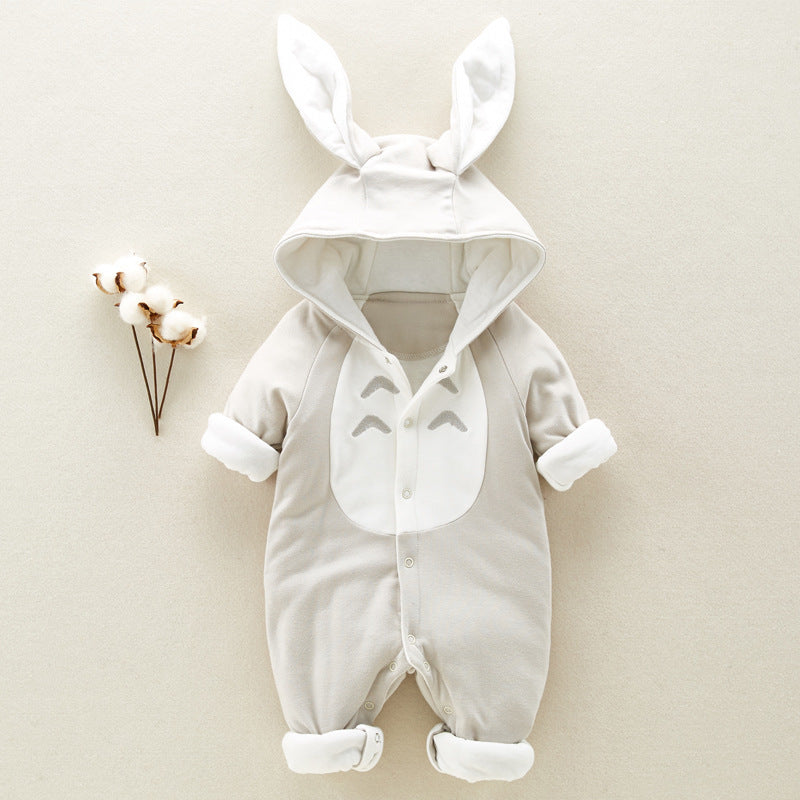 Oluuu. Neuer Baby Romper – Dick gepolstert, Chinilla-Kapuze, aus Baumwolle für Neugeborene – Perfekt zum Klettern