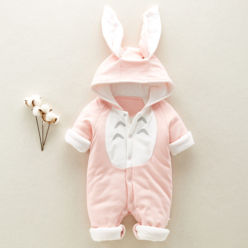 Oluuu. Neuer Baby Romper – Dick gepolstert, Chinilla-Kapuze, aus Baumwolle für Neugeborene – Perfekt zum Klettern
