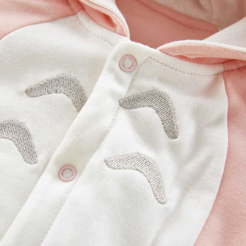 Oluuu. Neuer Baby Romper – Dick gepolstert, Chinilla-Kapuze, aus Baumwolle für Neugeborene – Perfekt zum Klettern