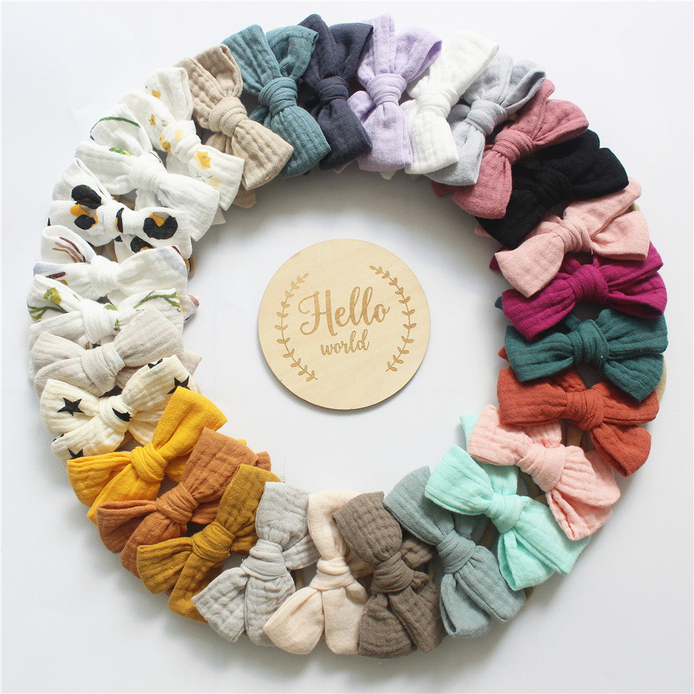 Oluuu. Baby Baumwoll-Gaze Schmetterlings Krawatte Stirnband Set – Süß und Bequem für Ihr Baby
