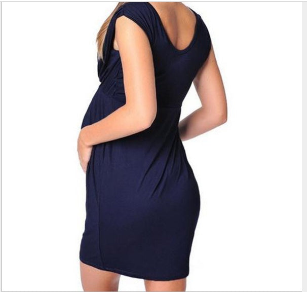 Oluuu. Bodycon Maternity Dress für Schwangere – Ärmellos & Unifarben
