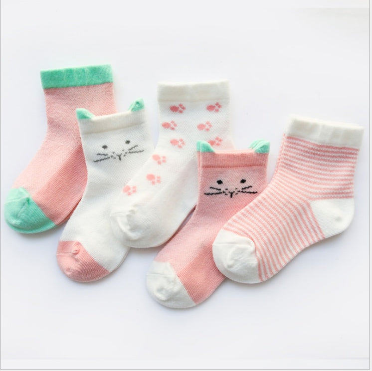 Oluuu. Kinder-Socken Set (5 Paar) – Atmungsaktive Baumwoll-Socken für Jungen und Mädchen im Sommer