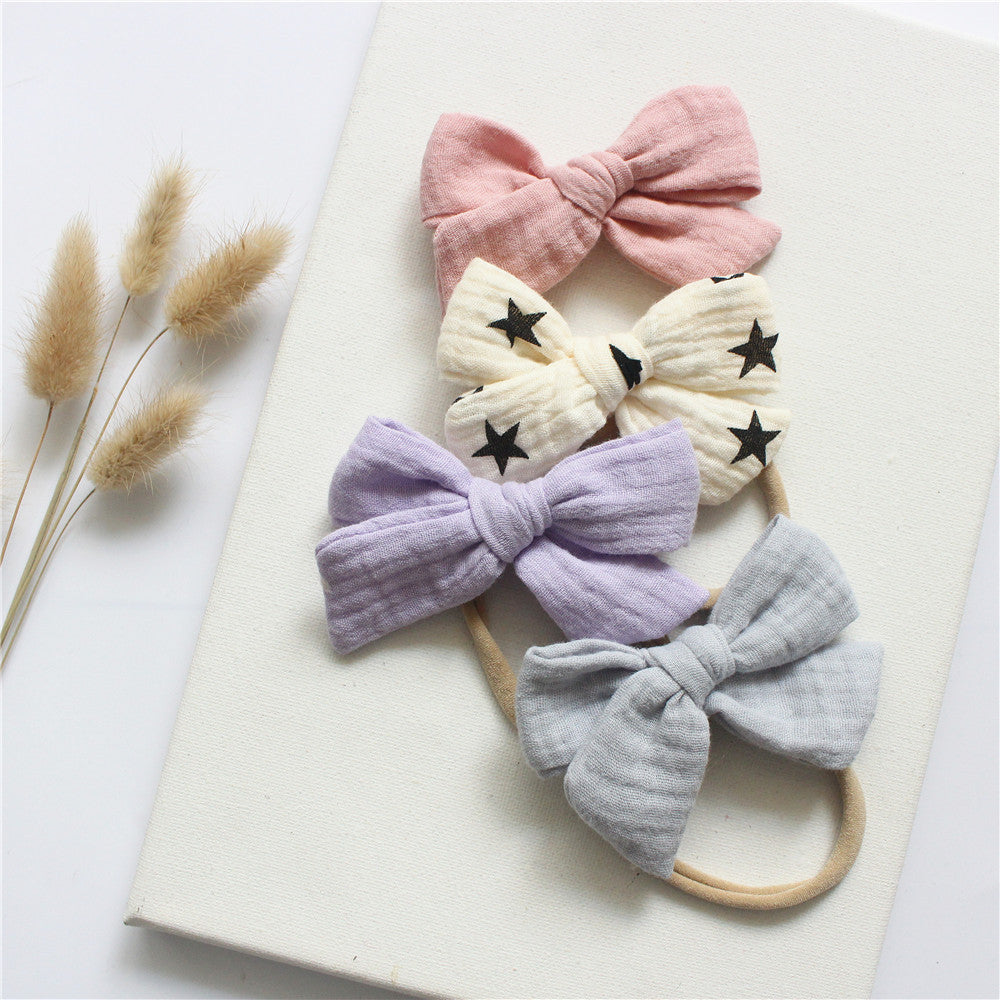 Oluuu. Baby Baumwoll-Gaze Schmetterlings Krawatte Stirnband Set – Süß und Bequem für Ihr Baby