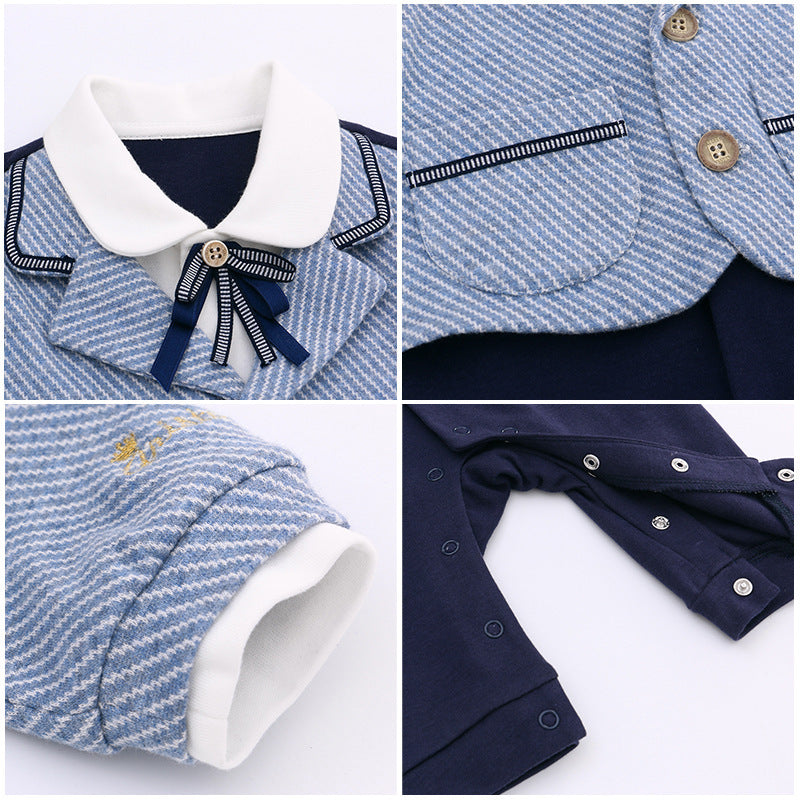 Oluuu. Frühjahrs- und Herbst-Gentleman Romper für Baby Jungen