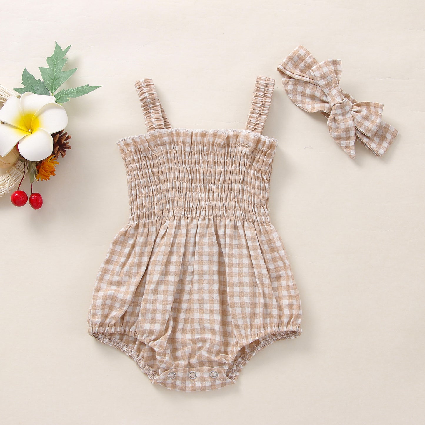 Oluuu. Baby Mädchen 2-teiliges Sommer-Outfit, ärmelloses Frill Top mit Shorts