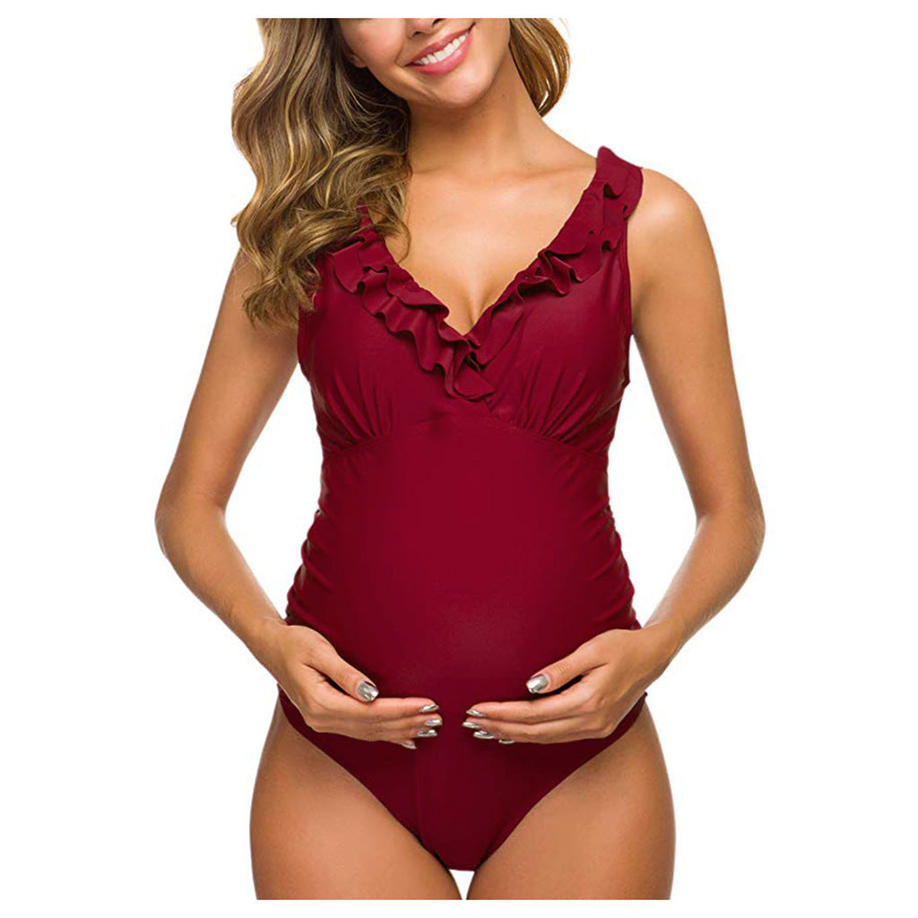 Oluuu. Schwangerschaft Einteiliges Bikini Set für werdende Mütter