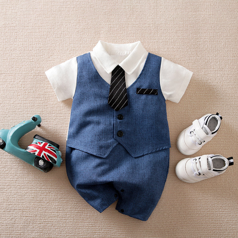 Oluuu. Sommer-Jumpsuit im Gentleman-Stil für Baby Jungen