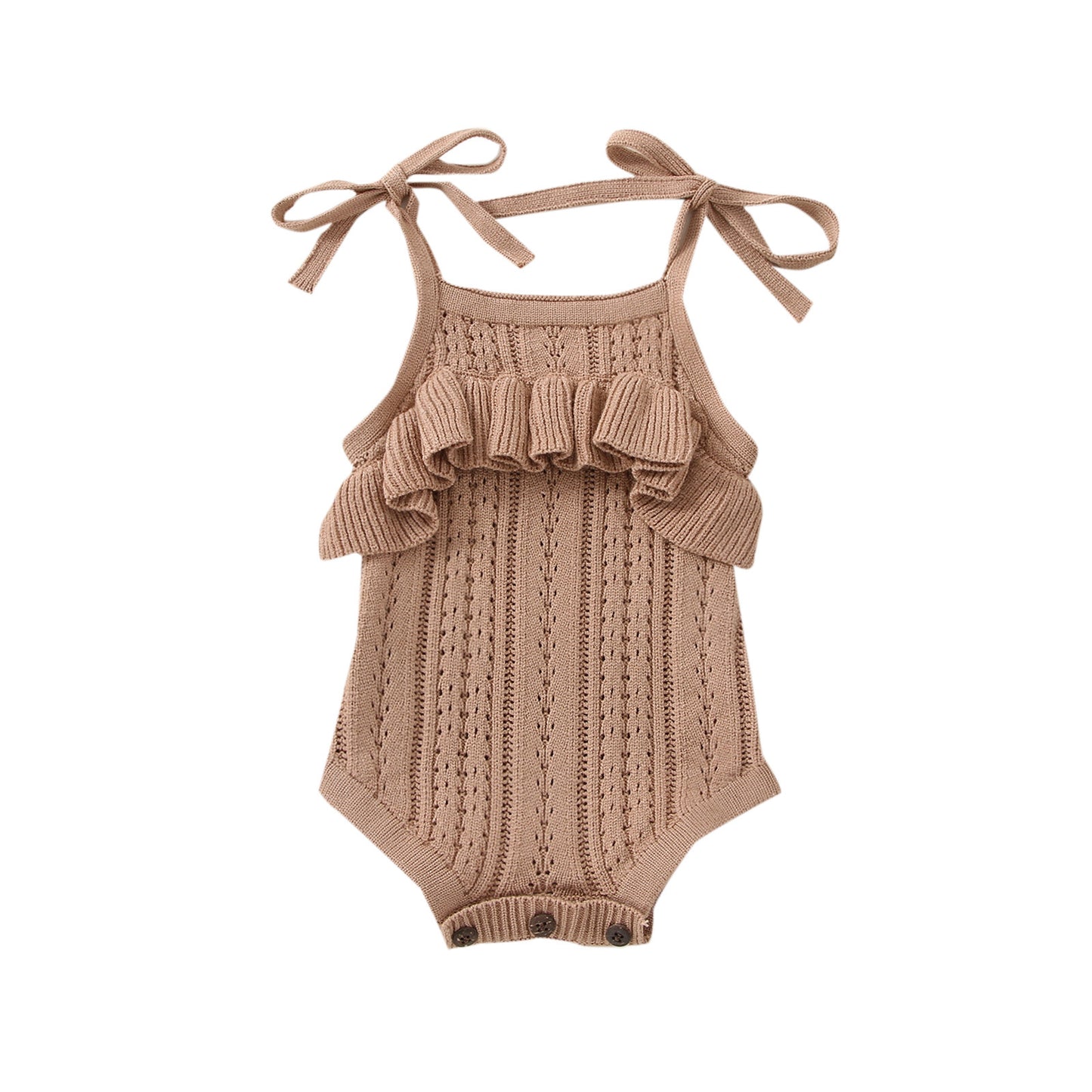 Oluuu. Baby Sling Romper aus Plüsch mit Spitze