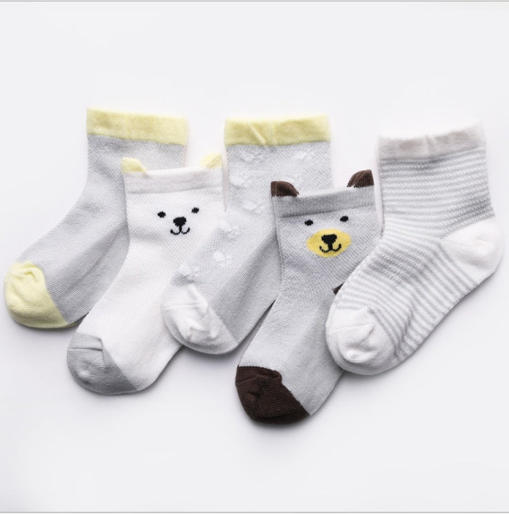 Oluuu. Kinder-Socken Set (5 Paar) – Atmungsaktive Baumwoll-Socken für Jungen und Mädchen im Sommer