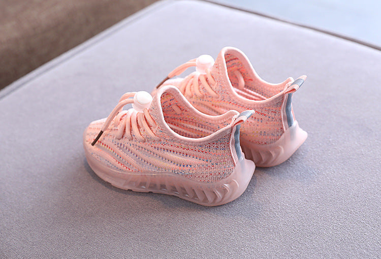 Oluuu. LED-Licht Fly-Knit Sneakers – Atmungsaktive, Bequeme Casual-Schuhe mit weicher Sohle