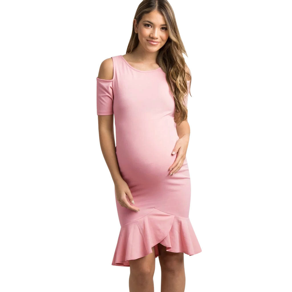 Oluuu. Schwangerschafts-Kleid mit temperamentvollem Flair