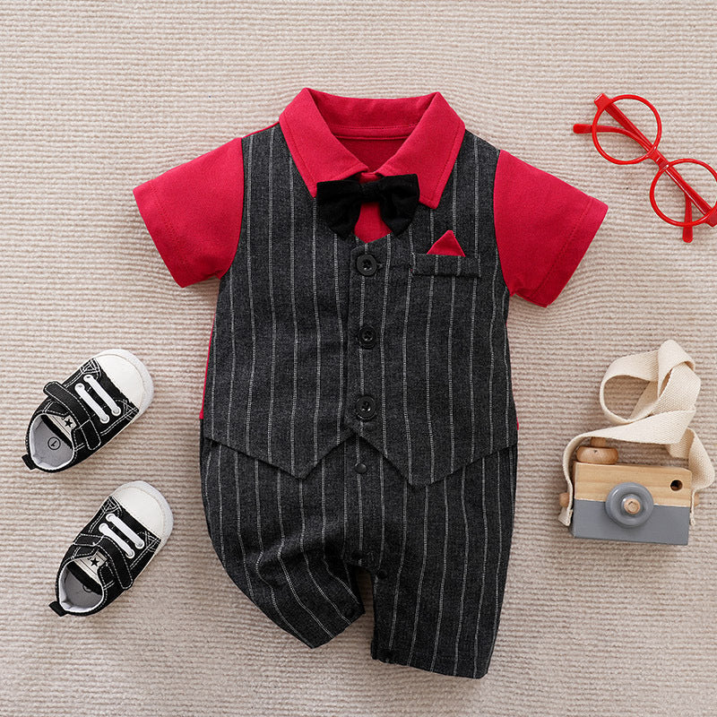 Oluuu. Sommer-Jumpsuit im Gentleman-Stil für Baby Jungen