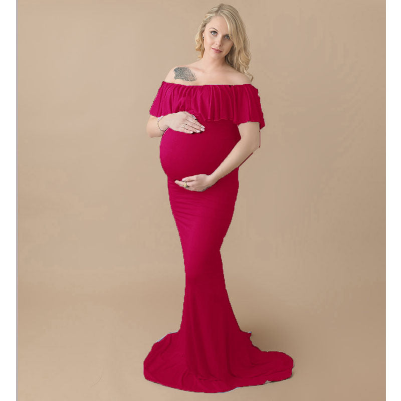 Oluuu. Maternity Dress mit Rüschenkragen aus mercerisierter Baumwolle