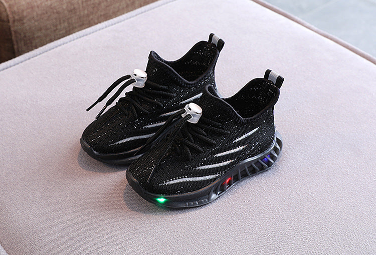 Oluuu. LED-Licht Fly-Knit Sneakers – Atmungsaktive, Bequeme Casual-Schuhe mit weicher Sohle