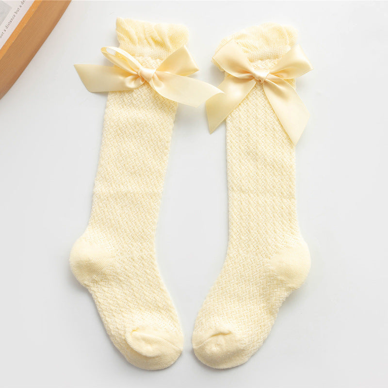 Oluuu. Kinder Baby-Strumpfhose mit Mesh und großem Schleifen-Design – Niedlich und bequem