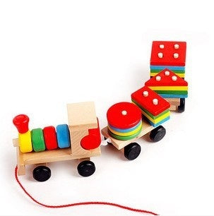 Oluuu. Holztraktor-Spielzeug mit drei Abschnitten – Intelligenz- und Lernspielzeug für Kinder