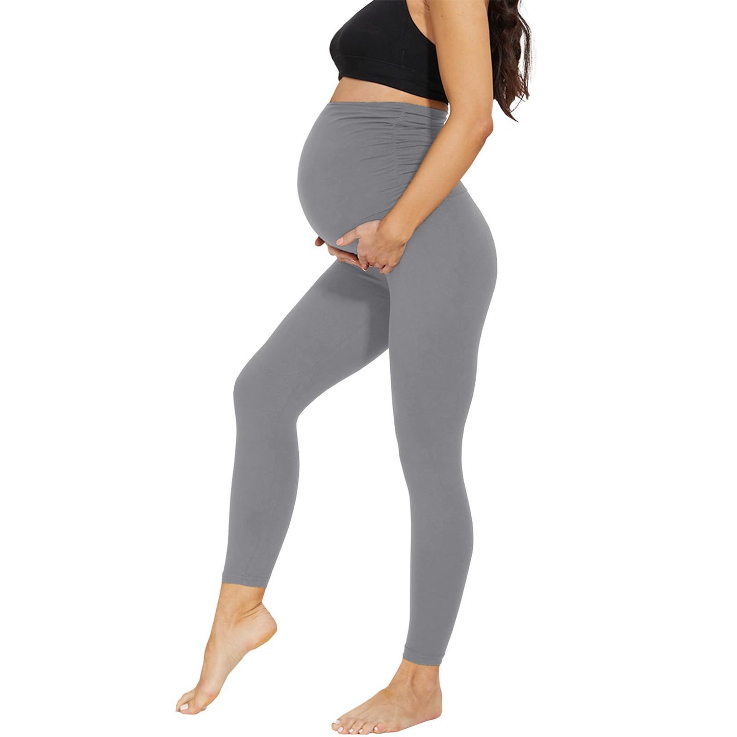 Oluuu. Schwangerschafts-Leggings im High-Waist-Design, Cropped und Casual