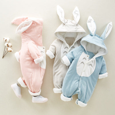 Oluuu. Neuer Baby Romper – Dick gepolstert, Chinilla-Kapuze, aus Baumwolle für Neugeborene – Perfekt zum Klettern