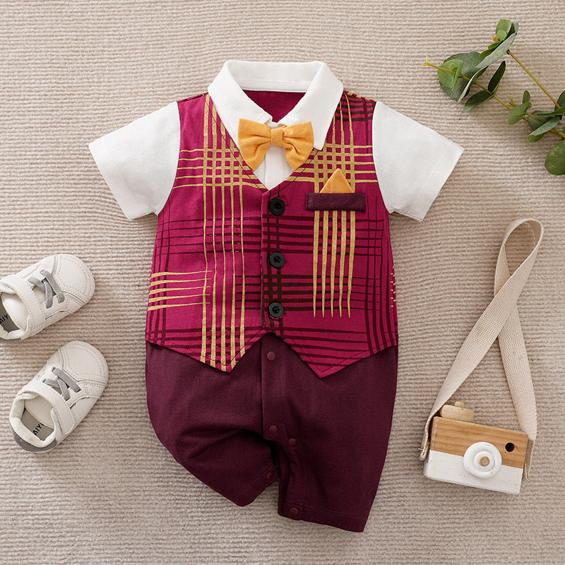 Oluuu. Sommer-Jumpsuit im Gentleman-Stil für Baby Jungen