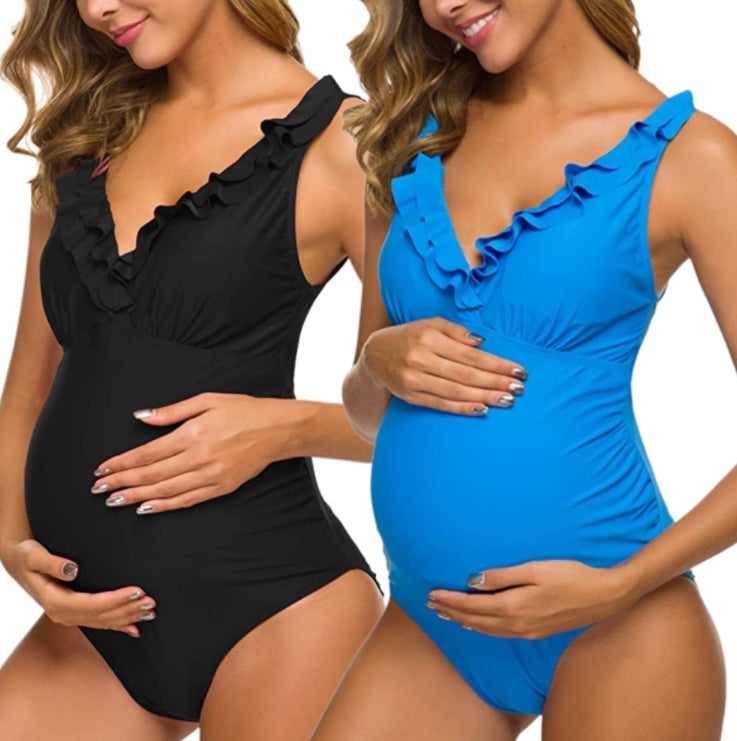 Oluuu. Schwangerschaft Einteiliges Bikini Set für werdende Mütter