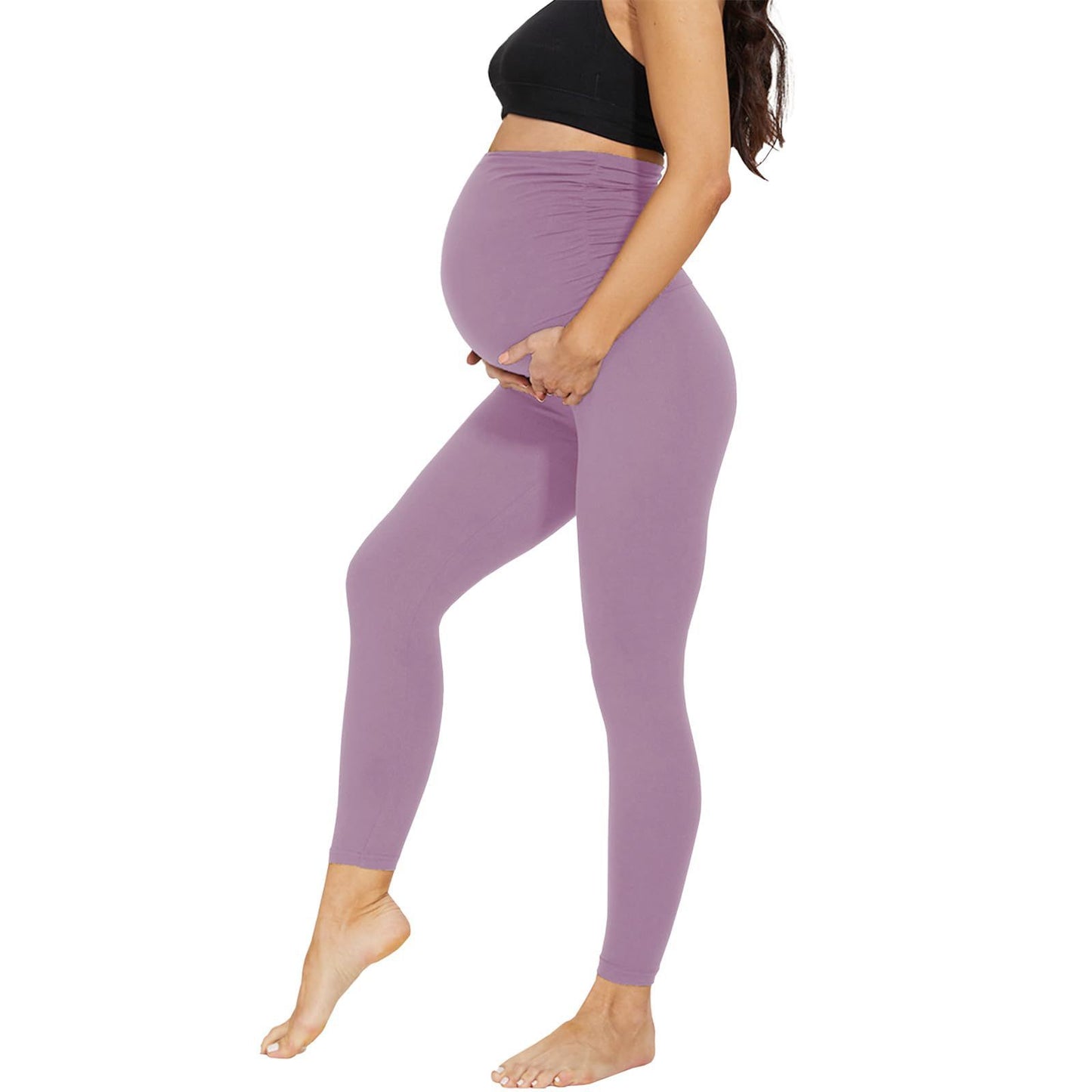 Oluuu. Schwangerschafts-Leggings im High-Waist-Design, Cropped und Casual