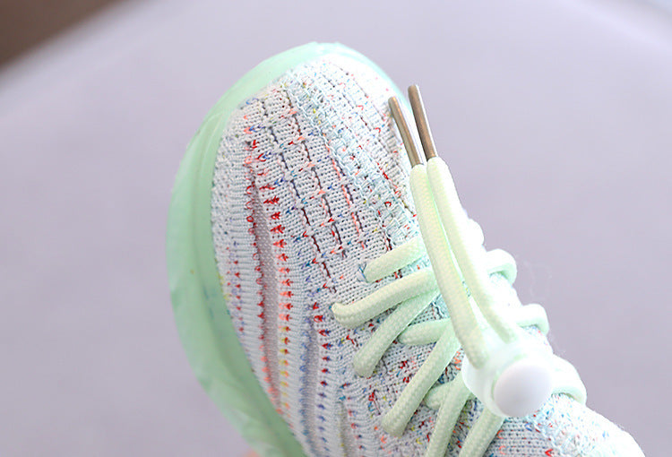 Oluuu. LED-Licht Fly-Knit Sneakers – Atmungsaktive, Bequeme Casual-Schuhe mit weicher Sohle