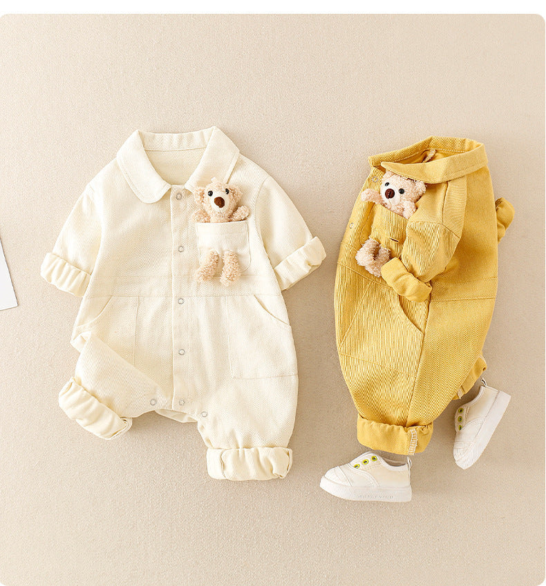 Oluuu. Schicker Baby Jungen Denim Jumpsuit im Western-Stil für das Frühlingsfest