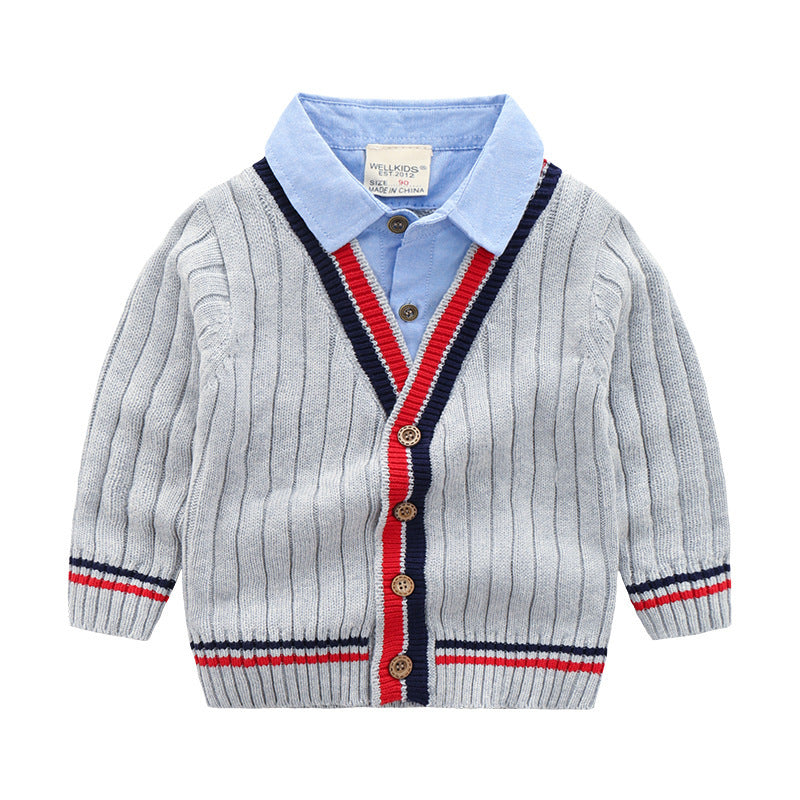 Oluuu. Baby Jungen Strick-Sweater im 2-Teiler-Stil