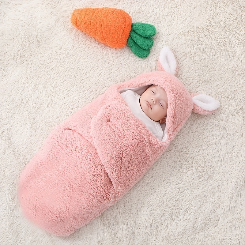 Oluuu. Superweicher Baby-Schlafsack aus flauschigem Fleece – Unisex Neugeborenen-Wickel mit Kopfstütze und -schutz, tragbarer Schlafsack für Jungen und Mädchen