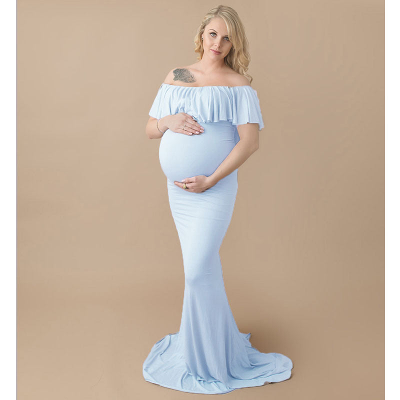 Oluuu. Maternity Dress mit Rüschenkragen aus mercerisierter Baumwolle