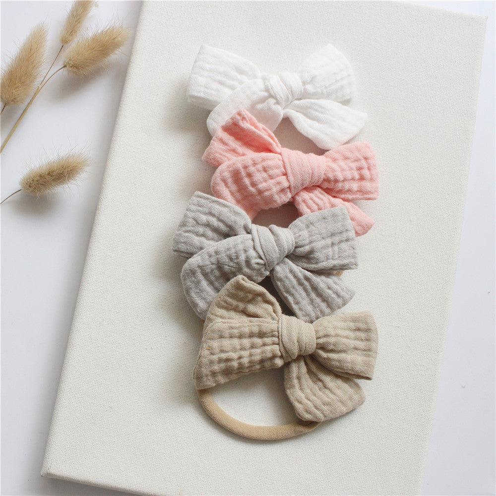 Oluuu. Baby Baumwoll-Gaze Schmetterlings Krawatte Stirnband Set – Süß und Bequem für Ihr Baby