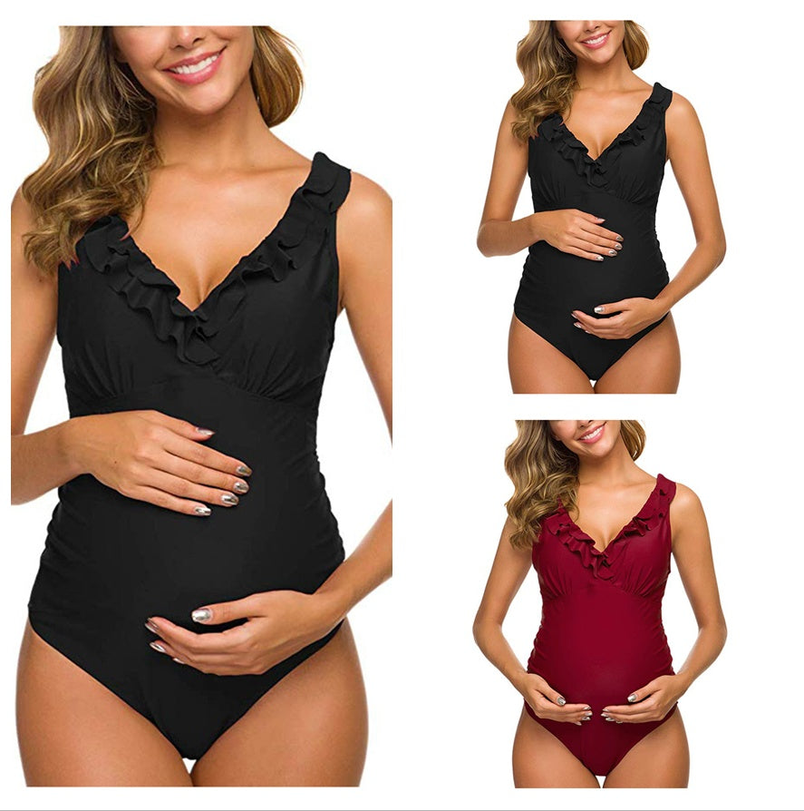 Oluuu. Schwangerschaft Einteiliges Bikini Set für werdende Mütter