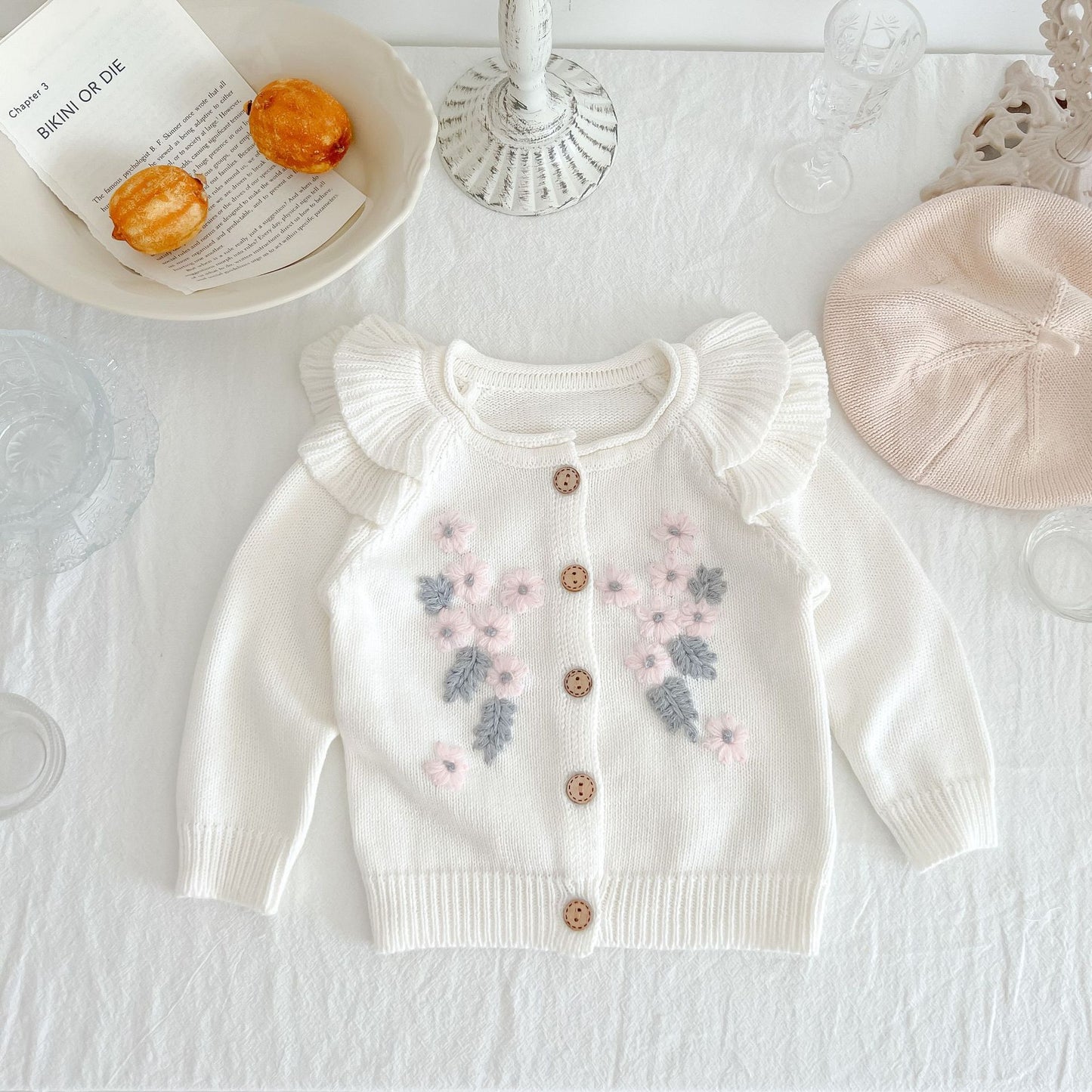 Oluuu. Baby Bestickter Jumpsuit Herbst- und Winter-Prinzessin Ausgehkleidung