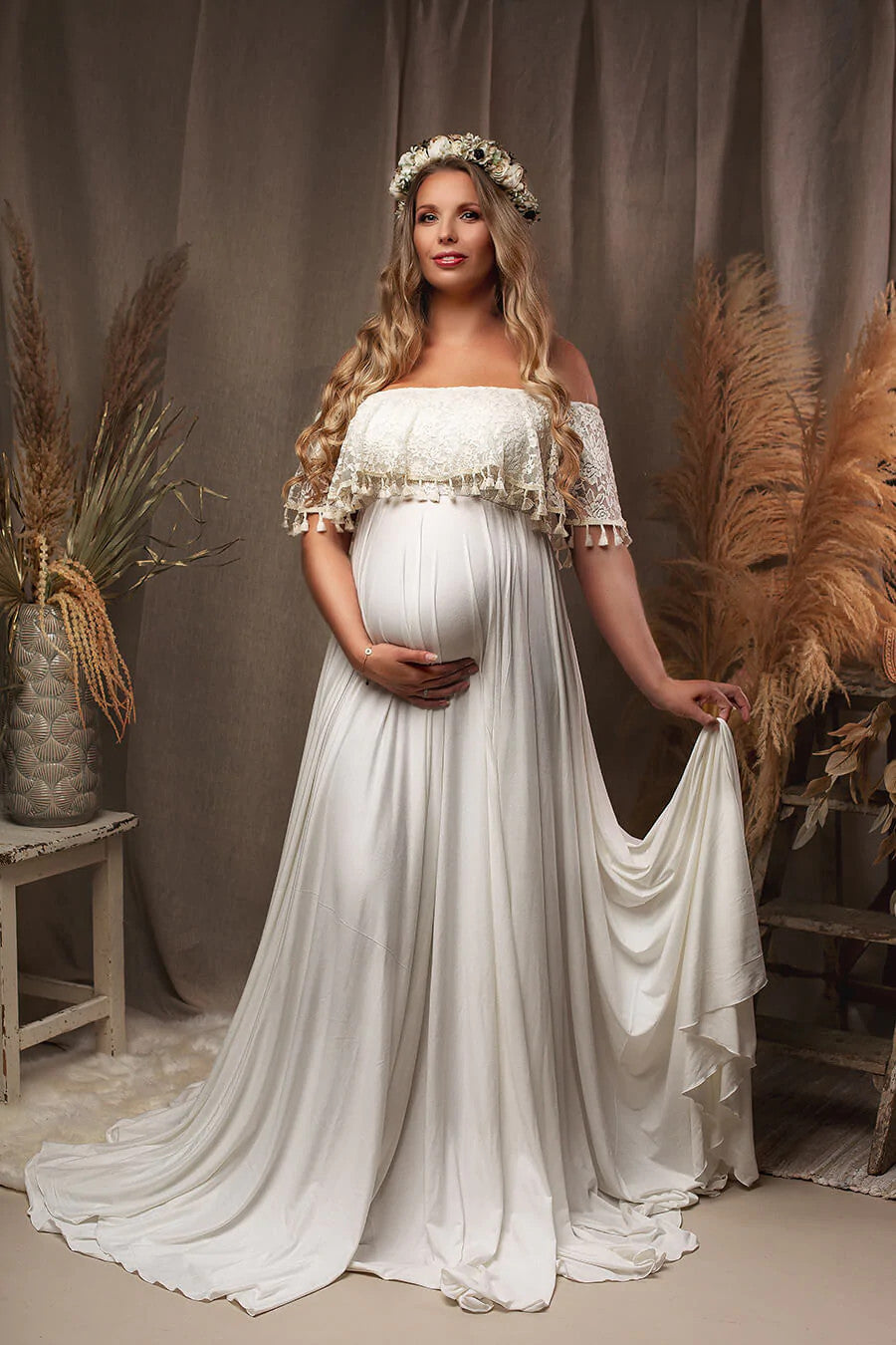 Oluuu. Tassel Schwangerschafts-Fotografie-Kleid – Eleganz und Stil für unvergessliche Erinnerungen