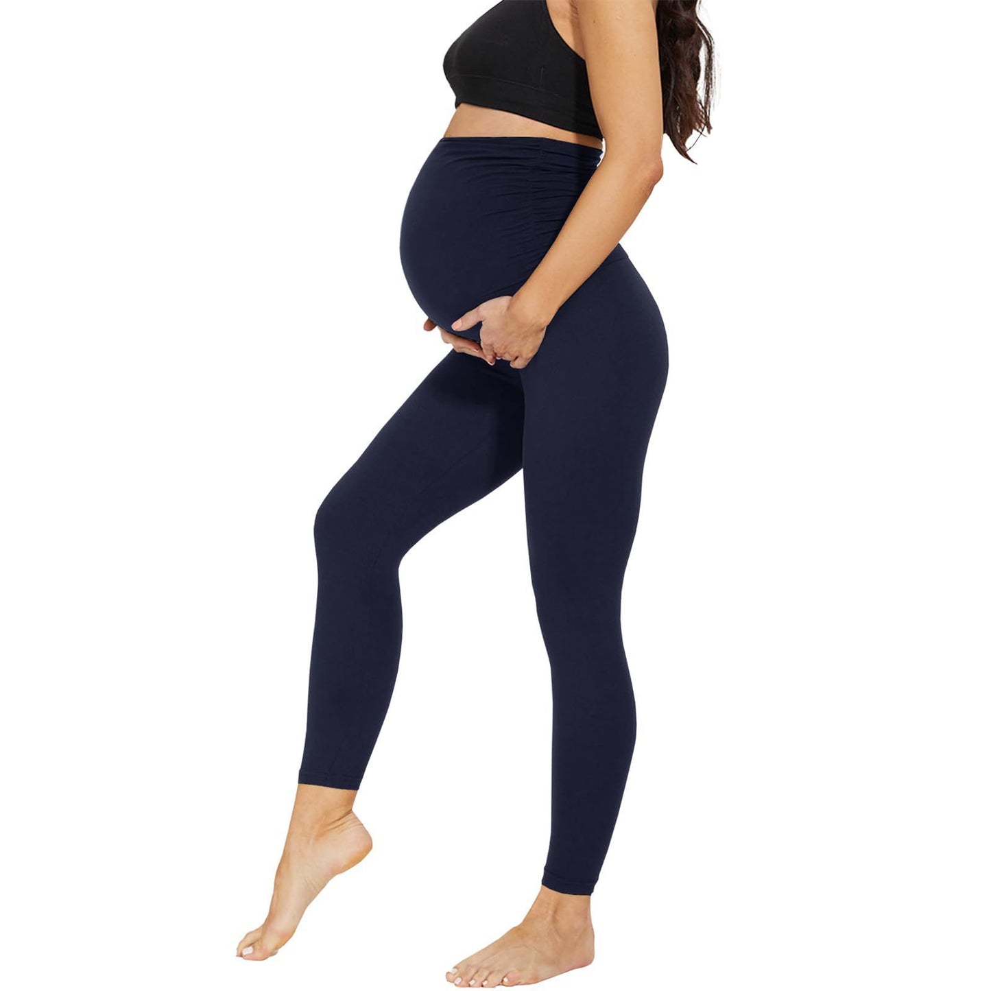 Oluuu. Schwangerschafts-Leggings im High-Waist-Design, Cropped und Casual