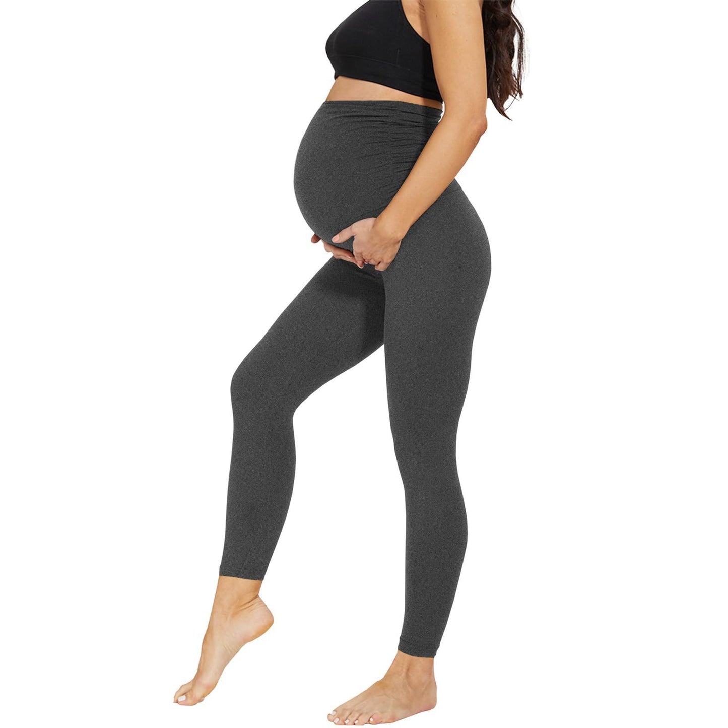 Oluuu. Schwangerschafts-Leggings im High-Waist-Design, Cropped und Casual