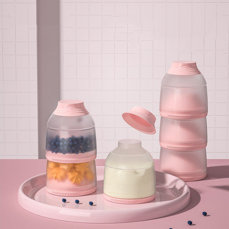 Oluuu. Tragbare Milchpulverbox für Ausflüge – Abnehmbar und mit Schichten, Baby Milchpulver-Box