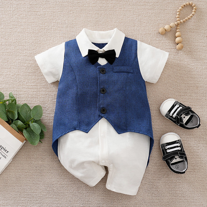 Oluuu. Sommer-Jumpsuit im Gentleman-Stil für Baby Jungen