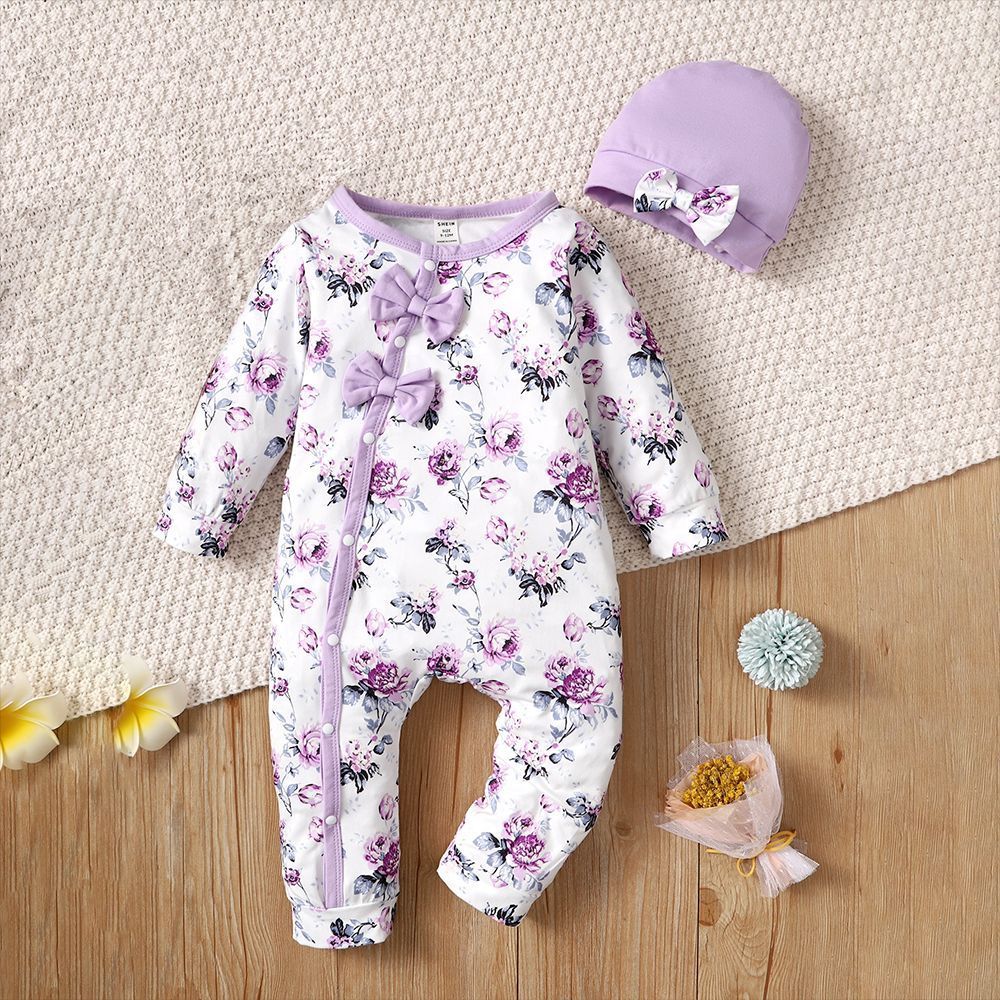 Oluuu. Baby Bestickter Jumpsuit für Herbst und Winter, Prinzessin Ausgehkleidung, Einteiler für Kleinkinder mit floralen Mustern